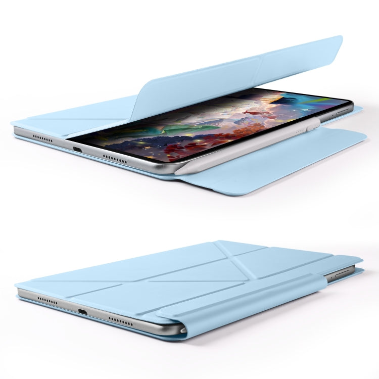 For Huawei MatePad Air 12 2024 Fixed Buckle Magnetic Deformation Leather Tablet Case(Ice Blue) by bashfashion