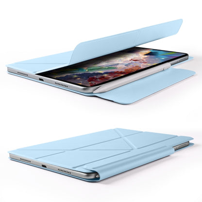 For Huawei MatePad Air 12 2024 Fixed Buckle Magnetic Deformation Leather Tablet Case(Ice Blue) by bashfashion