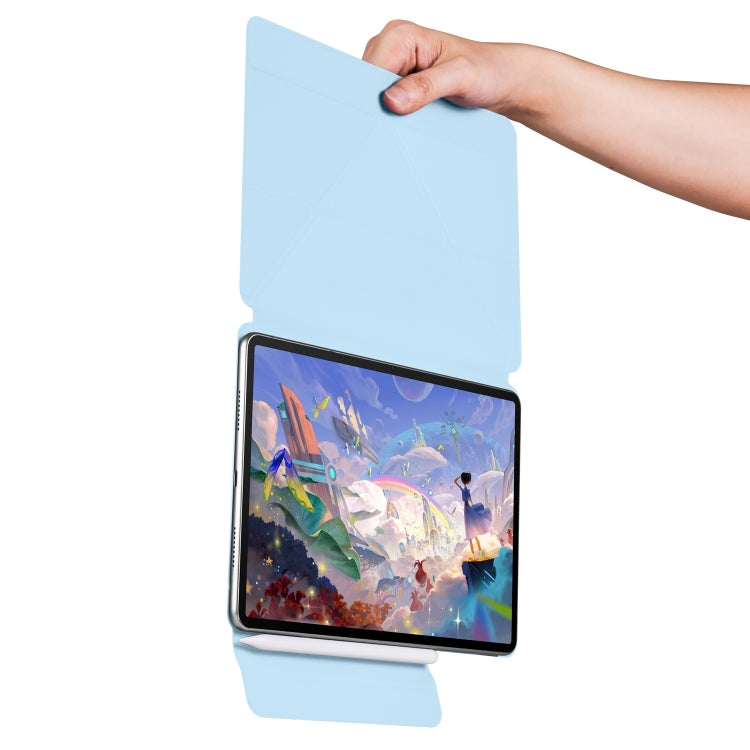 For Huawei MatePad Air 12 2024 Fixed Buckle Magnetic Deformation Leather Tablet Case(Ice Blue) by bashfashion