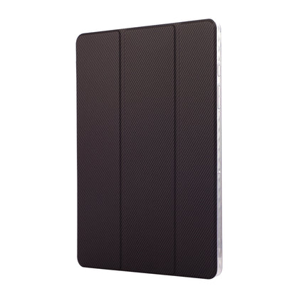 For Samsung Galaxy Tab A9+ Carbon Fiber Clear Acrylic 3-Fold Leather Tablet Case(Purple) by bashfashion