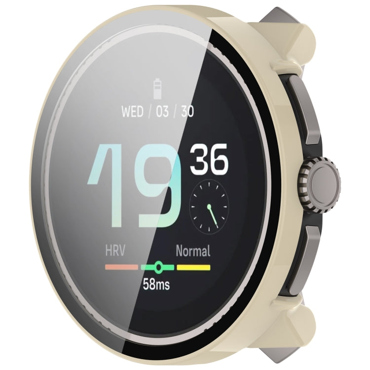For Suunto Race S PC + Tempered Glass Film Integrated Watch Protective Case(Ivory White) by bashfashion
