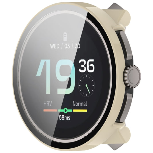 For Suunto Race S PC + Tempered Glass Film Integrated Watch Protective Case(Ivory White) by bashfashion
