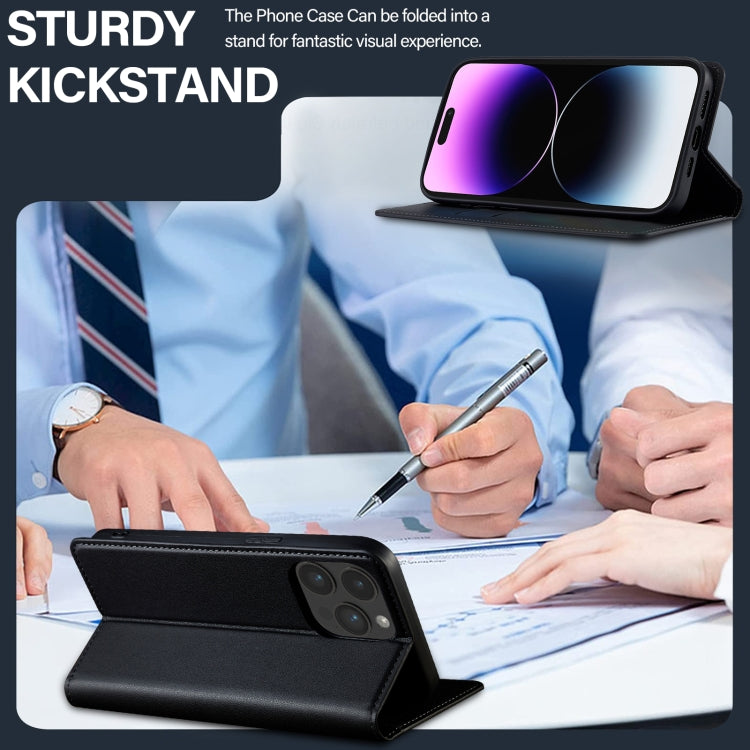 For iPhone 14 Pro Max LC.IMEEKE L1 Series Frosted Fine Texture PU Phone Case(Black) by LC.IMEEKE