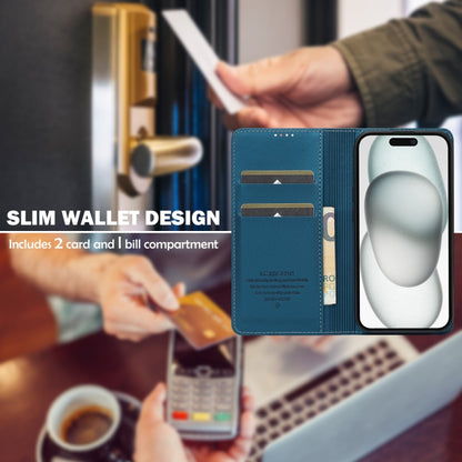 For iPhone 15 LC.IMEEKE L1 Series Frosted Fine Texture PU Phone Case(Blue) by LC.IMEEKE