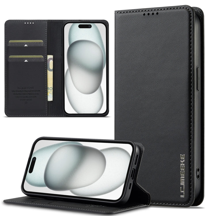 For iPhone 14 / 13 LC.IMEEKE L1 Series Frosted Fine Texture PU Phone Case(Black) by LC.IMEEKE