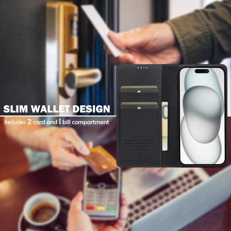 For iPhone 14 / 13 LC.IMEEKE L1 Series Frosted Fine Texture PU Phone Case(Black) by LC.IMEEKE