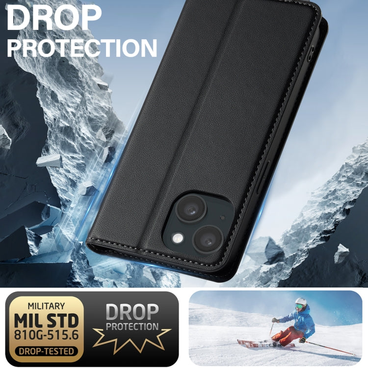 For iPhone 14 / 13 LC.IMEEKE L1 Series Frosted Fine Texture PU Phone Case(Black) by LC.IMEEKE