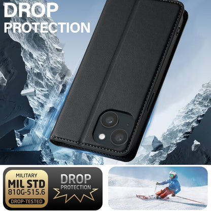 For iPhone 14 / 13 LC.IMEEKE L1 Series Frosted Fine Texture PU Phone Case(Black) by LC.IMEEKE