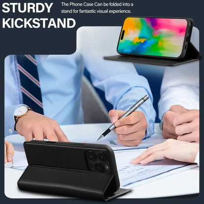 For iPhone 16 Pro Max LC.IMEEKE L1 Series Frosted Fine Texture PU Phone Case(Black) by LC.IMEEKE