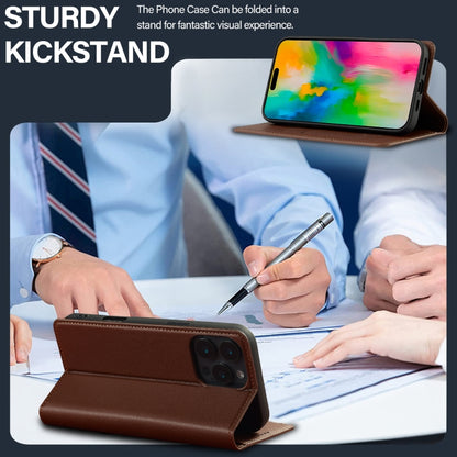 For iPhone 16 Pro LC.IMEEKE L1 Series Frosted Fine Texture PU Phone Case(Brown) by LC.IMEEKE