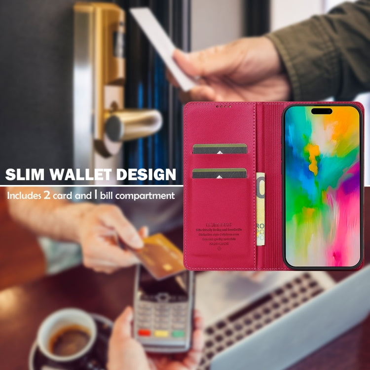 For iPhone 16 Pro LC.IMEEKE L1 Series Frosted Fine Texture PU Phone Case(Red) by LC.IMEEKE