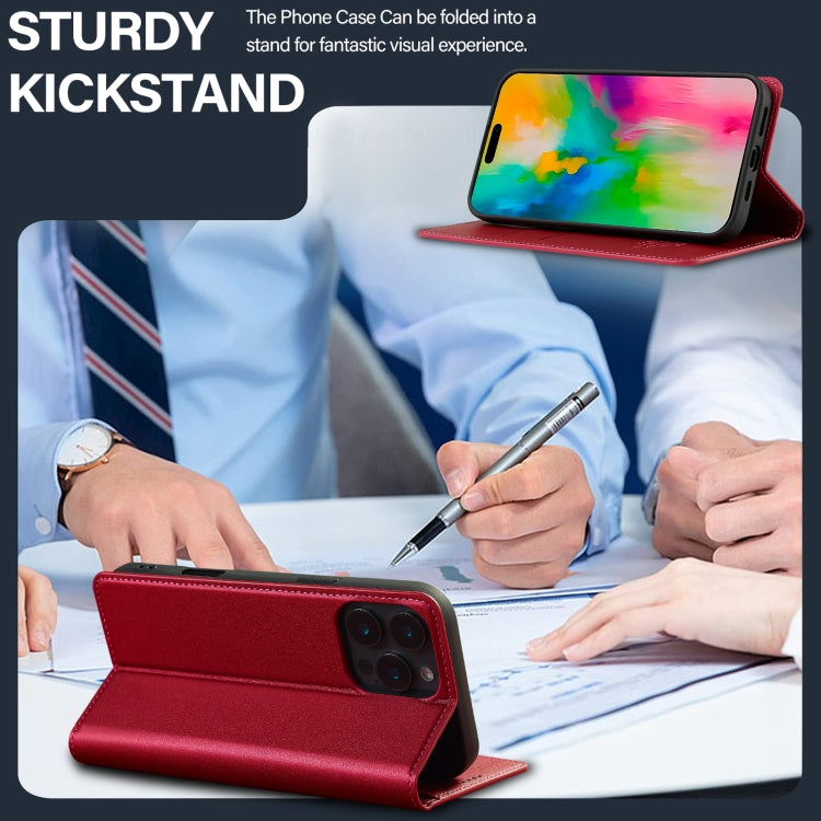 For iPhone 16 Pro LC.IMEEKE L1 Series Frosted Fine Texture PU Phone Case(Red) by LC.IMEEKE