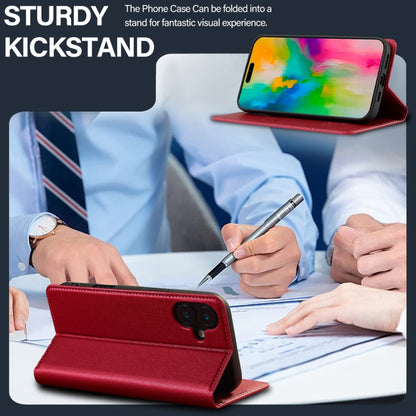 For iPhone 16 LC.IMEEKE L1 Series Frosted Fine Texture PU Phone Case(Red) by LC.IMEEKE