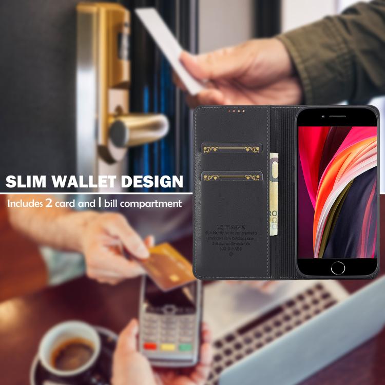 For iPhone 16e LC.IMEEKE L1 Series Frosted Fine Texture PU Phone Case(Black) by LC.IMEEKE