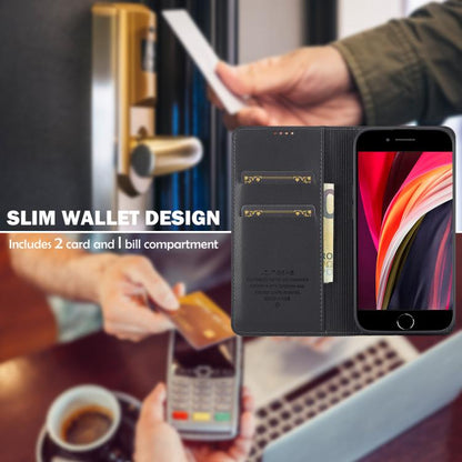 For iPhone 16e LC.IMEEKE L1 Series Frosted Fine Texture PU Phone Case(Black) by LC.IMEEKE