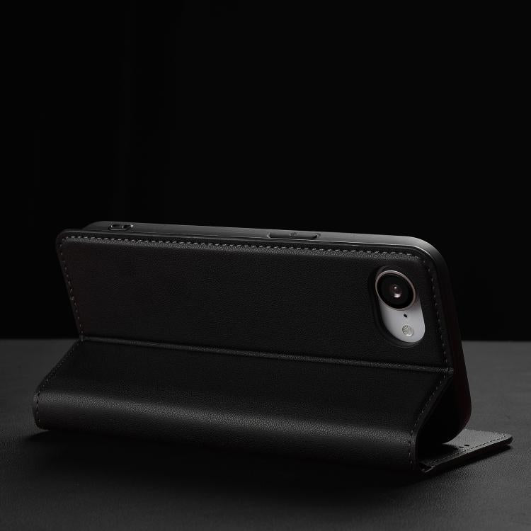 For iPhone 16e LC.IMEEKE L1 Series Frosted Fine Texture PU Phone Case(Black) by LC.IMEEKE