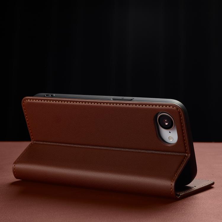 For iPhone 16e LC.IMEEKE L1 Series Frosted Fine Texture PU Phone Case(Brown) by LC.IMEEKE