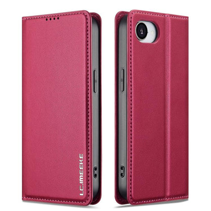 For iPhone 16e LC.IMEEKE L1 Series Frosted Fine Texture PU Phone Case(Red) by LC.IMEEKE