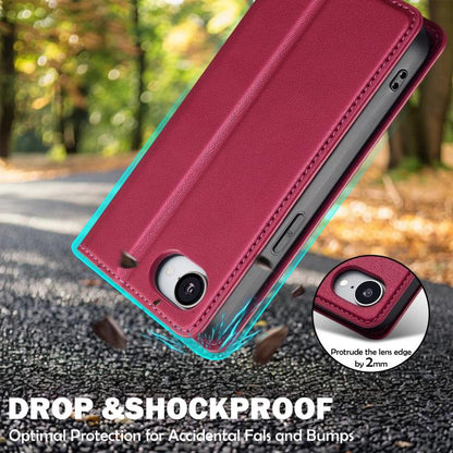 For iPhone 16e LC.IMEEKE L1 Series Frosted Fine Texture PU Phone Case(Red) by LC.IMEEKE