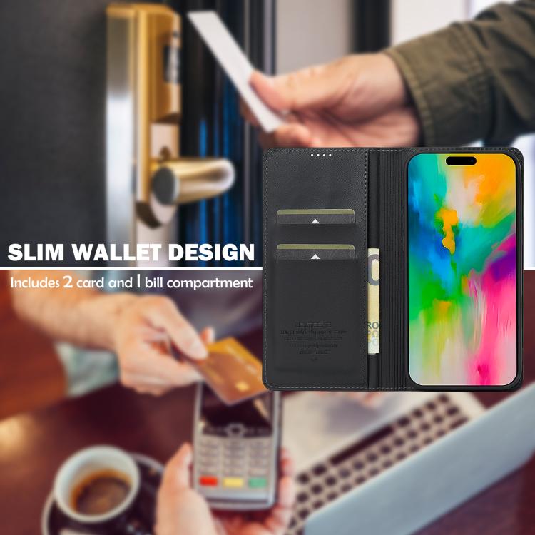 For iPhone 17 LC.IMEEKE L1 Series Frosted Fine Texture PU Phone Case(Black) by LC.IMEEKE