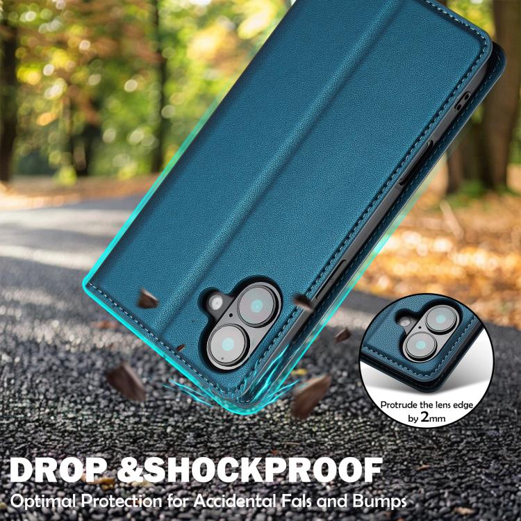 For iPhone 17 LC.IMEEKE L1 Series Frosted Fine Texture PU Phone Case(Blue) by LC.IMEEKE