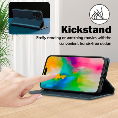 For iPhone 17 LC.IMEEKE L1 Series Frosted Fine Texture PU Phone Case(Blue) by LC.IMEEKE