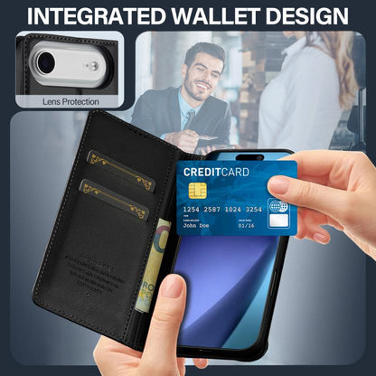 For iPhone Air LC.IMEEKE L1 Series Frosted Fine Texture PU Phone Case(Black) by LC.IMEEKE