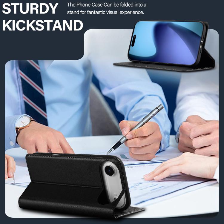 For iPhone Air LC.IMEEKE L1 Series Frosted Fine Texture PU Phone Case(Black) by LC.IMEEKE