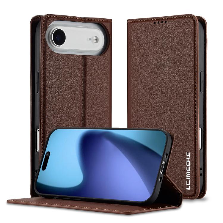 For iPhone Air LC.IMEEKE L1 Series Frosted Fine Texture PU Phone Case(Brown) by LC.IMEEKE