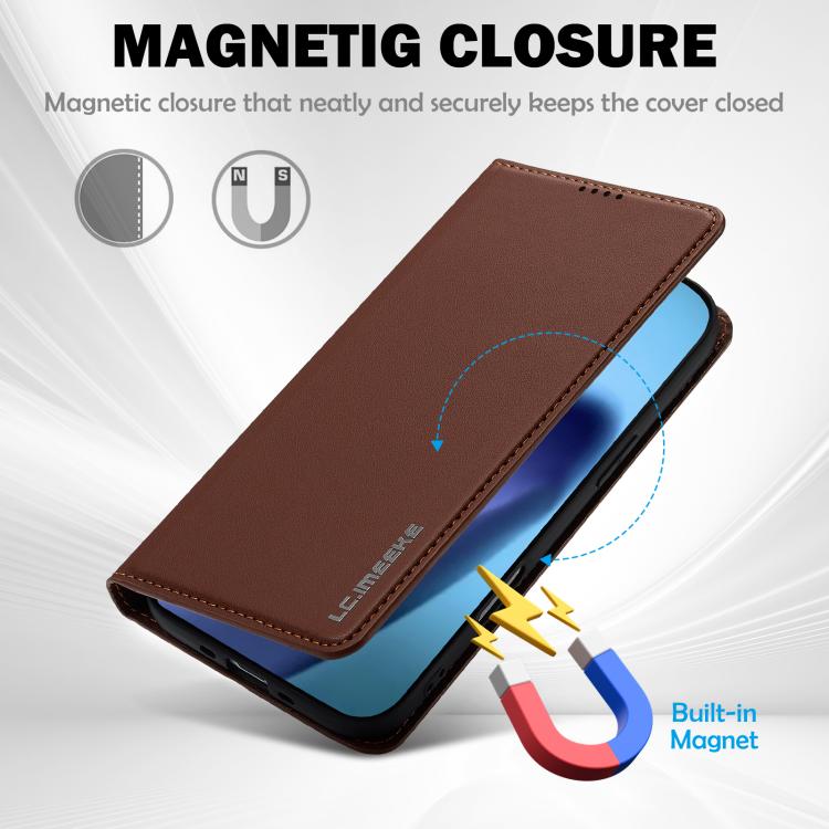 For iPhone Air LC.IMEEKE L1 Series Frosted Fine Texture PU Phone Case(Brown) by LC.IMEEKE