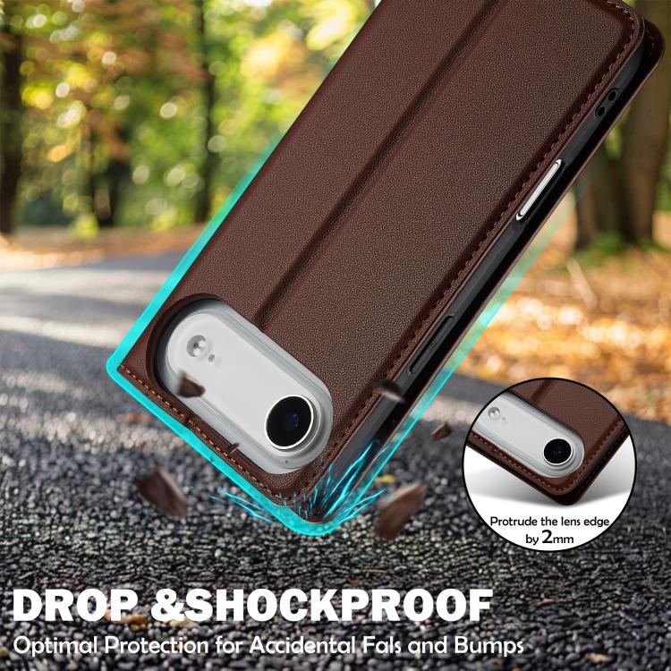 For iPhone Air LC.IMEEKE L1 Series Frosted Fine Texture PU Phone Case(Brown) by LC.IMEEKE