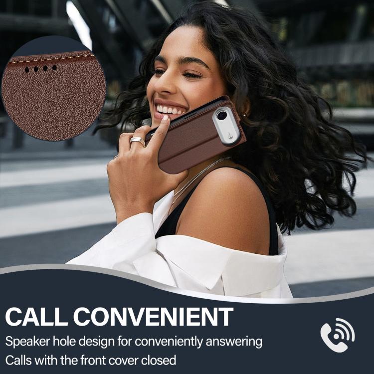 For iPhone Air LC.IMEEKE L1 Series Frosted Fine Texture PU Phone Case(Brown) by LC.IMEEKE