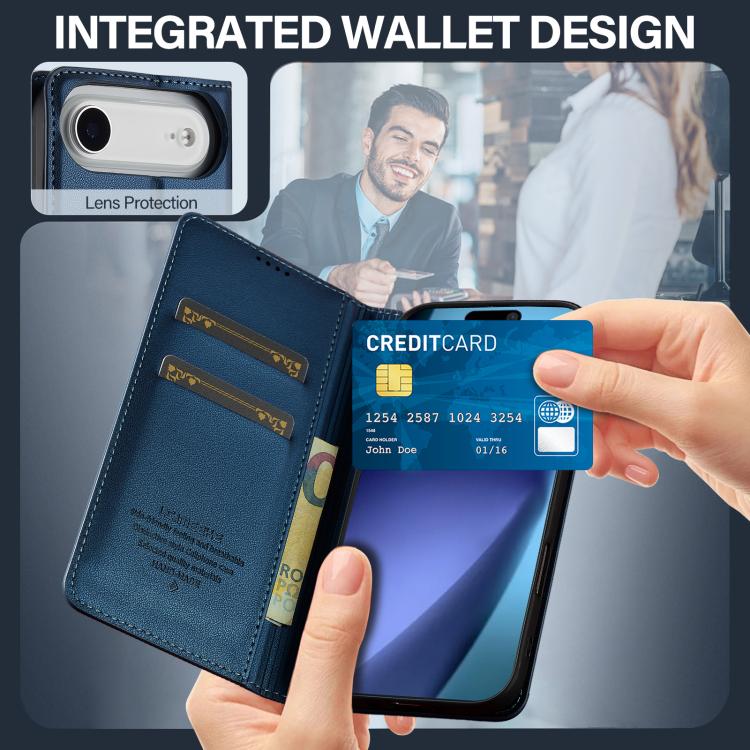 For iPhone Air LC.IMEEKE L1 Series Frosted Fine Texture PU Phone Case(Blue) by LC.IMEEKE