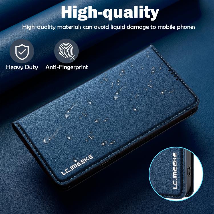 For iPhone Air LC.IMEEKE L1 Series Frosted Fine Texture PU Phone Case(Blue) by LC.IMEEKE