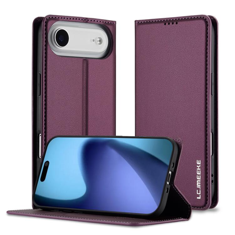 For iPhone Air LC.IMEEKE L1 Series Frosted Fine Texture PU Phone Case(Purple) by LC.IMEEKE