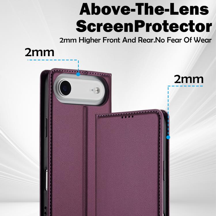 For iPhone Air LC.IMEEKE L1 Series Frosted Fine Texture PU Phone Case(Purple) by LC.IMEEKE
