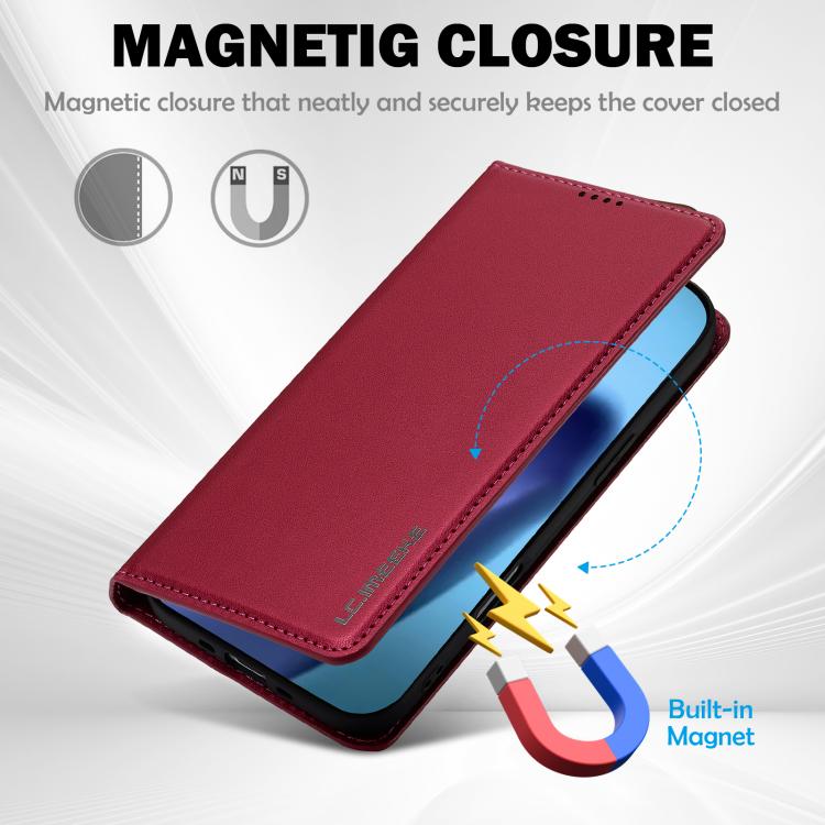 For iPhone Air LC.IMEEKE L1 Series Frosted Fine Texture PU Phone Case(Red) by LC.IMEEKE