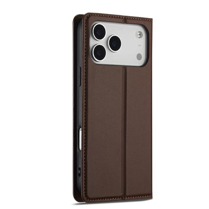 For iPhone 17 Pro LC.IMEEKE L1 Series Frosted Fine Texture PU Phone Case(Brown) by LC.IMEEKE
