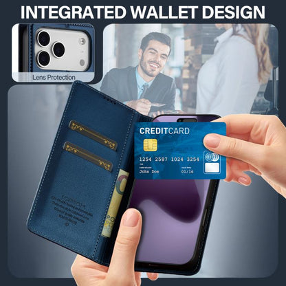 For iPhone 17 Pro LC.IMEEKE L1 Series Frosted Fine Texture PU Phone Case(Blue) by LC.IMEEKE