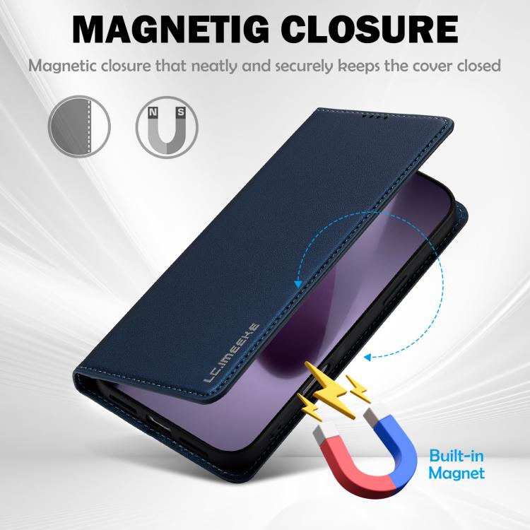 For iPhone 17 Pro LC.IMEEKE L1 Series Frosted Fine Texture PU Phone Case(Blue) by LC.IMEEKE