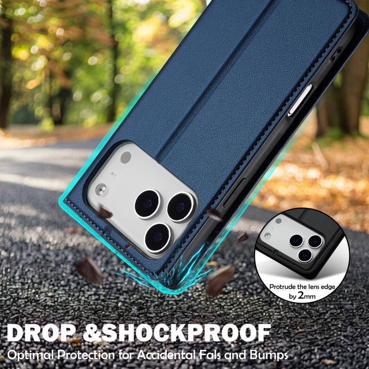 For iPhone 17 Pro LC.IMEEKE L1 Series Frosted Fine Texture PU Phone Case(Blue) by LC.IMEEKE