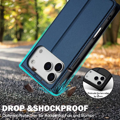 For iPhone 17 Pro LC.IMEEKE L1 Series Frosted Fine Texture PU Phone Case(Blue) by LC.IMEEKE