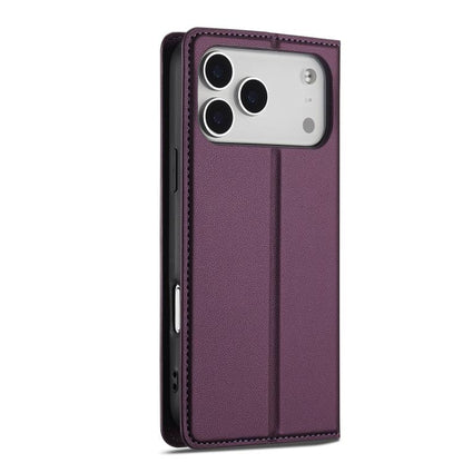 For iPhone 17 Pro LC.IMEEKE L1 Series Frosted Fine Texture PU Phone Case(Purple) by LC.IMEEKE
