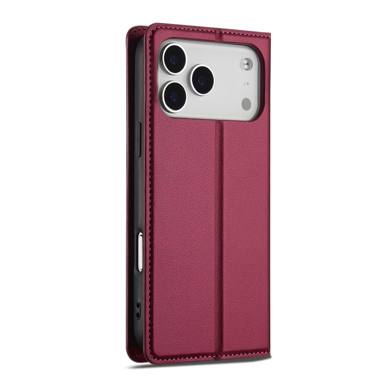 For iPhone 17 Pro LC.IMEEKE L1 Series Frosted Fine Texture PU Phone Case(Red) by LC.IMEEKE