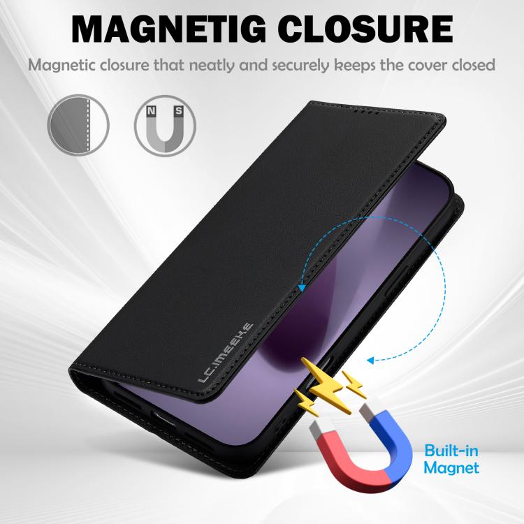 For iPhone 17 Pro Max LC.IMEEKE L1 Series Frosted Fine Texture PU Phone Case(Black) by LC.IMEEKE