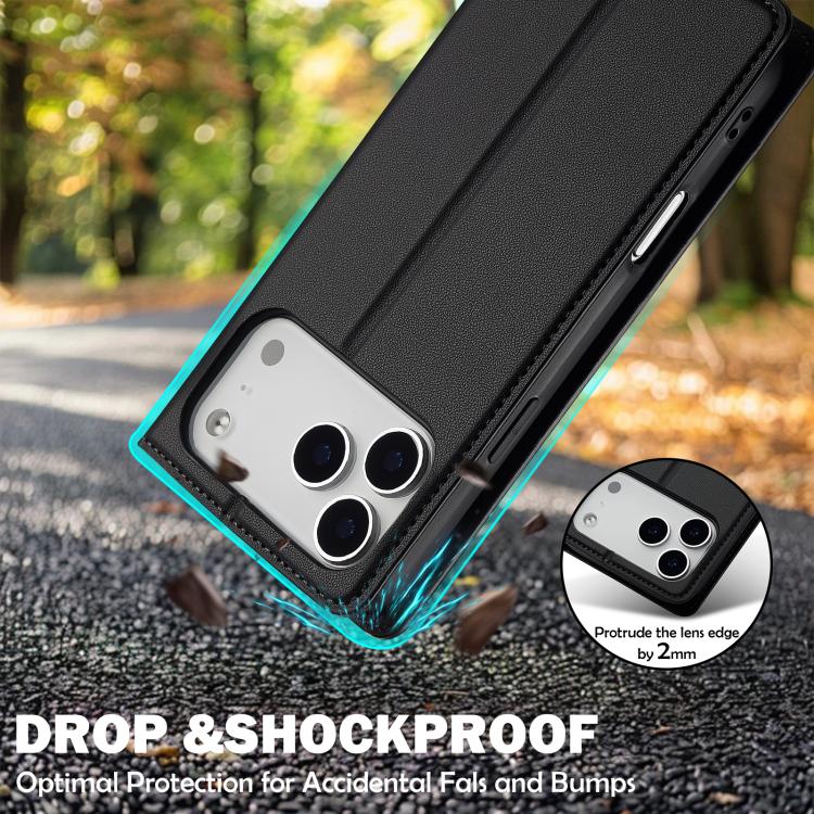 For iPhone 17 Pro Max LC.IMEEKE L1 Series Frosted Fine Texture PU Phone Case(Black) by LC.IMEEKE