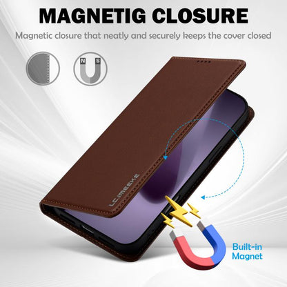 For iPhone 17 Pro Max LC.IMEEKE L1 Series Frosted Fine Texture PU Phone Case(Brown) by LC.IMEEKE