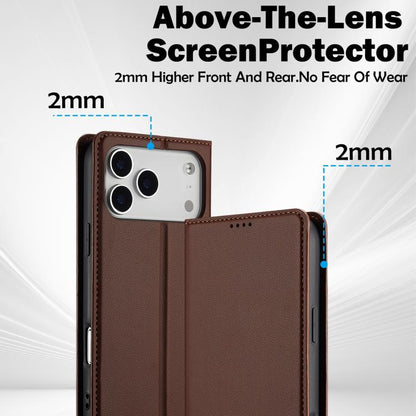 For iPhone 17 Pro Max LC.IMEEKE L1 Series Frosted Fine Texture PU Phone Case(Brown) by LC.IMEEKE
