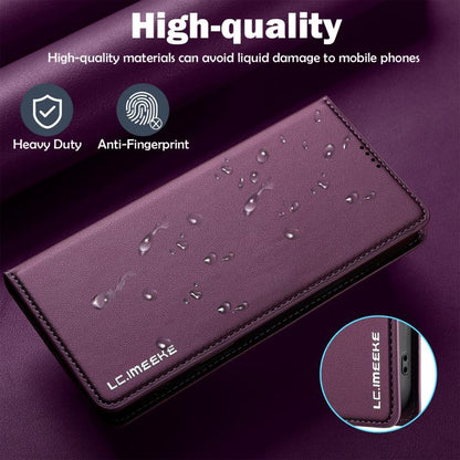 For iPhone 17 Pro Max LC.IMEEKE L1 Series Frosted Fine Texture PU Phone Case(Purple) by LC.IMEEKE