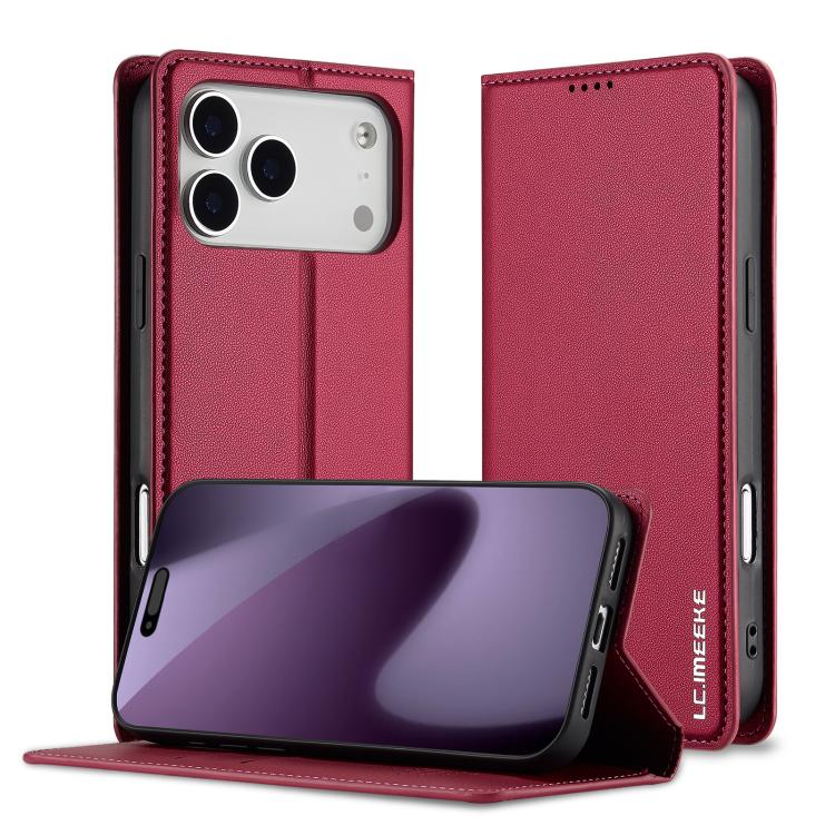 For iPhone 17 Pro Max LC.IMEEKE L1 Series Frosted Fine Texture PU Phone Case(Red) by LC.IMEEKE